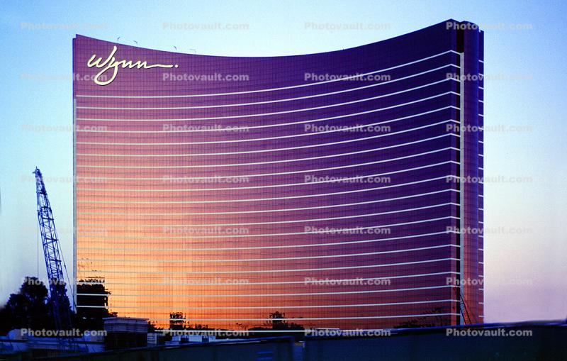 Wynn Hotel and Casino, Hotel, Casino, building, Night, nightime, Exterior, Outdoors, Outside, Nighttime