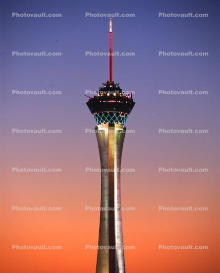 the Stratosphere Tower, Sunset, Building, Hotel, Casino