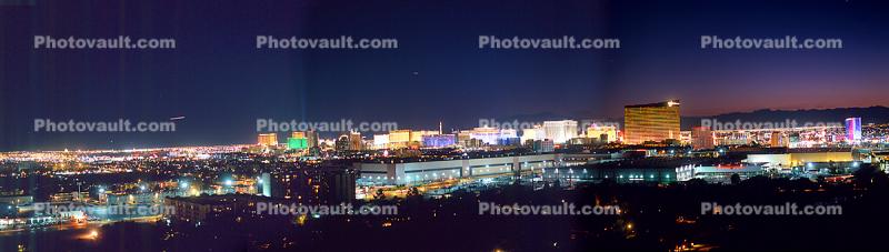 Evening Skyline Panorama of Las Vegas