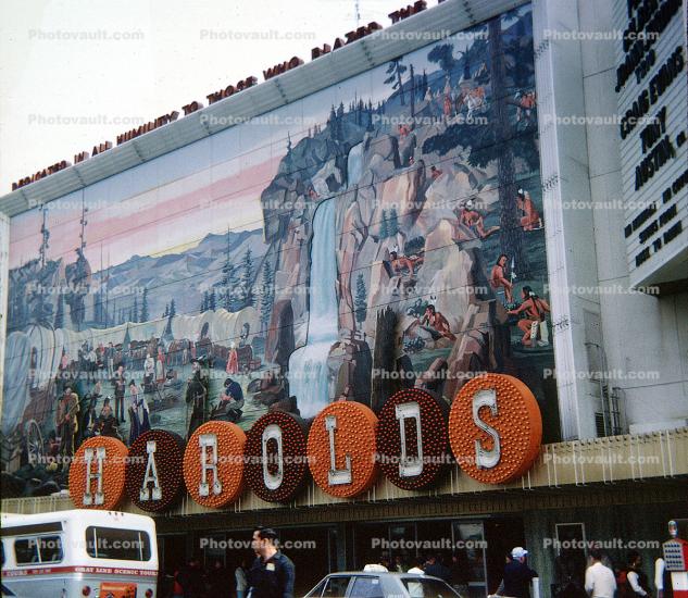 Harolds, Casino, Hotel, cars, busy, 1968, 1960s