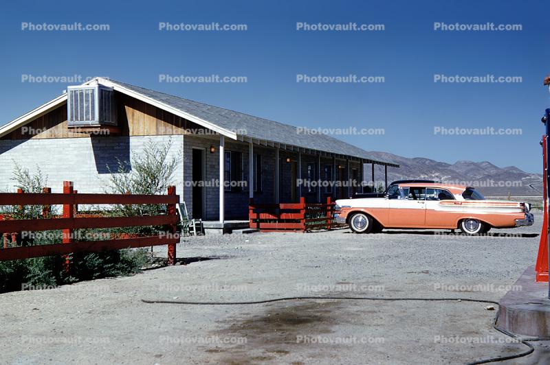 Ford Car, Motel Building, 1959, 1950s