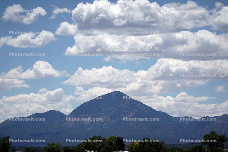 clouds, Sleeping Ute Mountain, Laccolith rock, peak