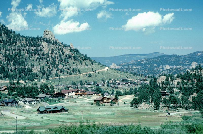 near Estes Park, Building, Forest, Hills, Mountains, Valley, Highway