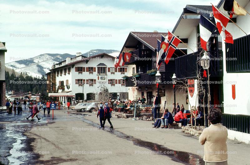 Vail, Ski Resort, buildings, February 1972, 1970s