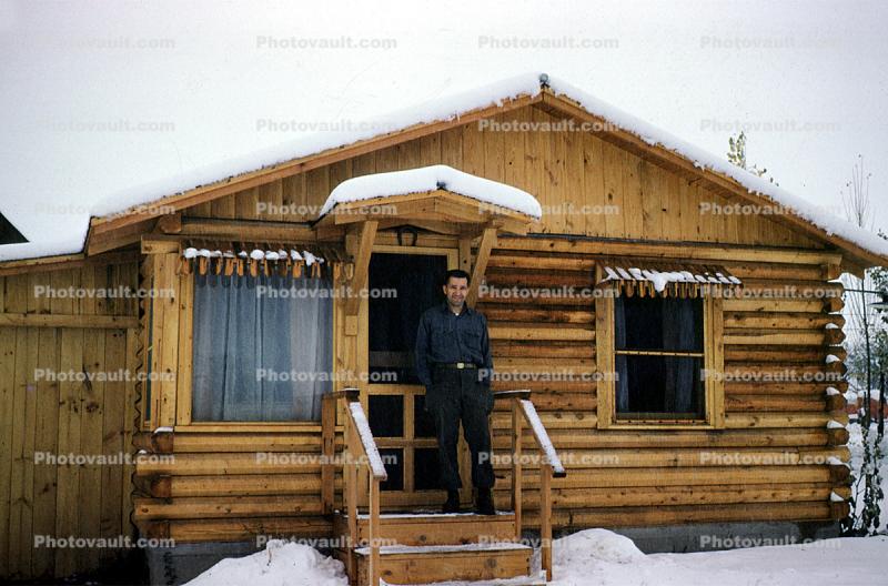 Log Cabin, Man, Male