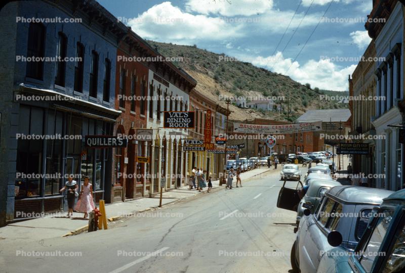 Cars Parked in Central City, 1950s, July 1954