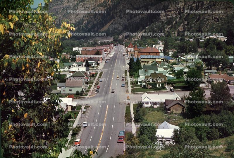 Homes, houses, valley, Durango, August 1969