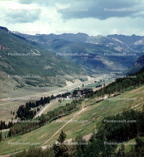 town, buildings, hotels, valley, July 1970