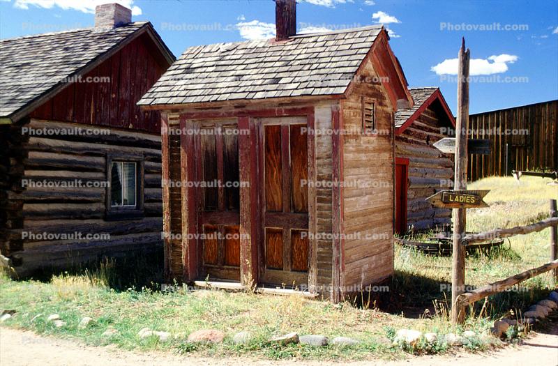 Ladies rest room, South Park City, Fairplay in Park County, building, ghost town