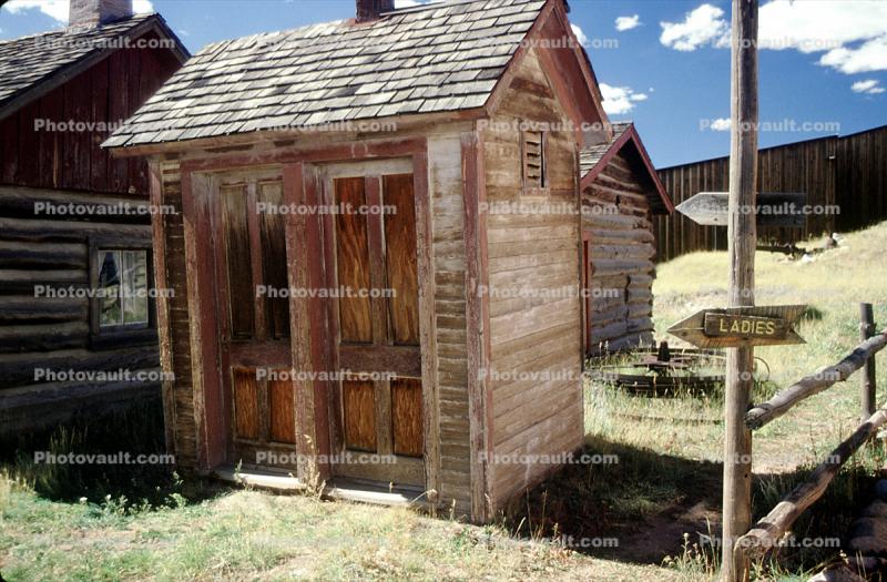 Ladies rest room, South Park City, Fairplay in Park County, building, ghost town