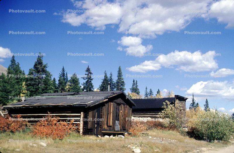 Home, house, buildings, wood, trees, mountain, clouds, Winfield, Chaffee County, ghost town
