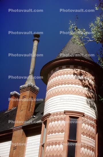 Old Victorian house, Chamber of Commerce, building, tower, downtown, Leadville
