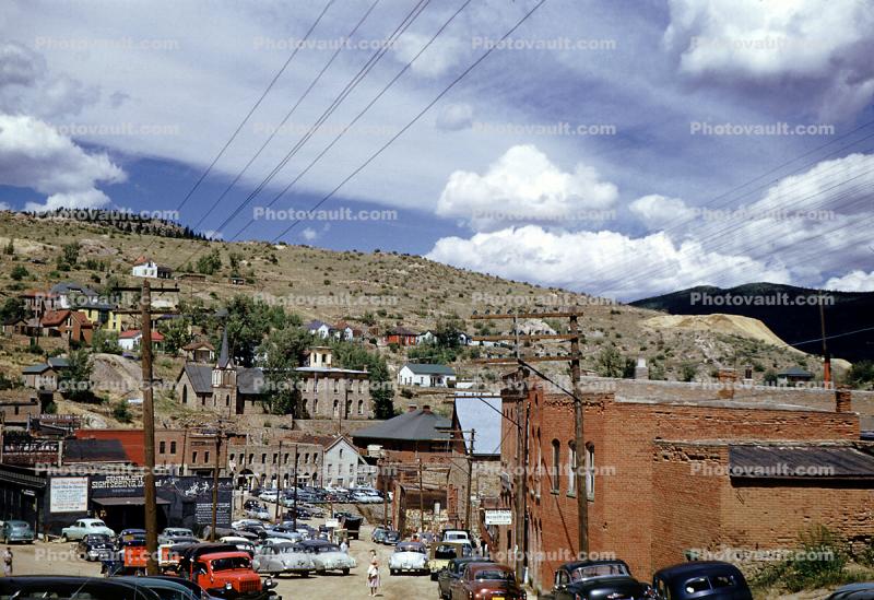 Central City, Buildings, Cars, July 1952, 1950s