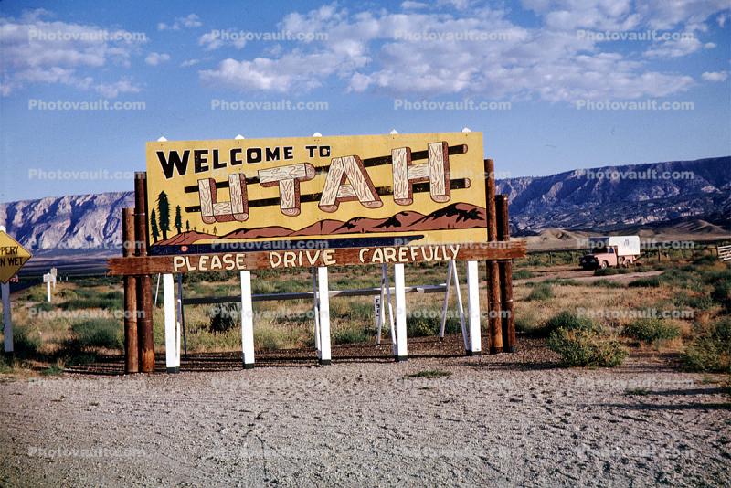 Welcome to Utah, camper truck, 1960s