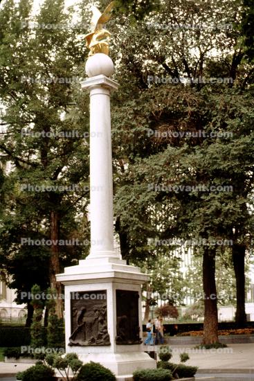 Salt Lake City landmark, monument, Column with ball, July 1979, 1970s