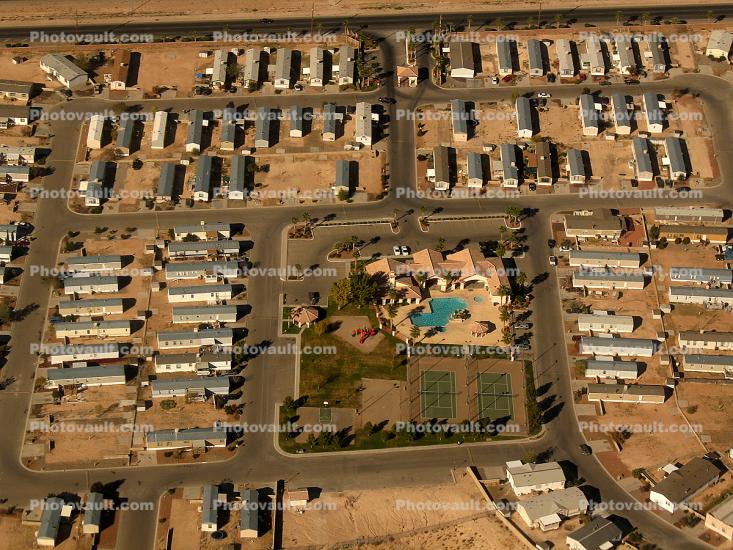 trailer homes, swimming pool, desert, clubhouse, tennis court, house, texture, suburban, sprawl, Buildings