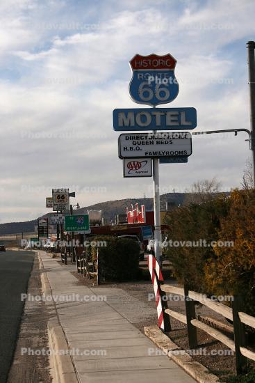 Motel Sign, Sidewalk, Curb, path