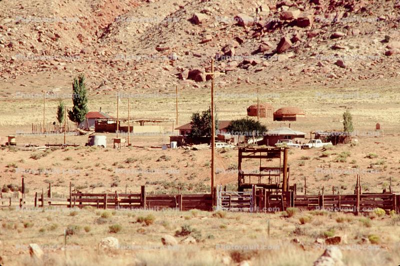 Ranch, fence, desert, Cameron