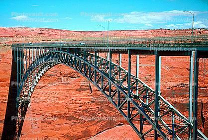 Glen Canyon Dam bridge, steel arch bridge, US Highway 89, truss, Page, Arizona