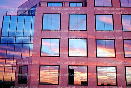 glass, reflection, abstract, grid, building, Windows, pane, frame, sunset