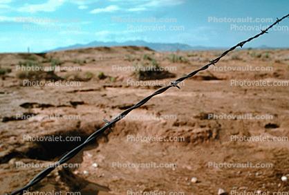 Barbed Wire, east of Kingman, Dirt, soil