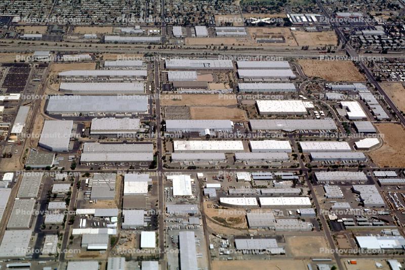 Warehouses, Business, texture, Buildings, Interstate Highway I-10, N 47th Ave