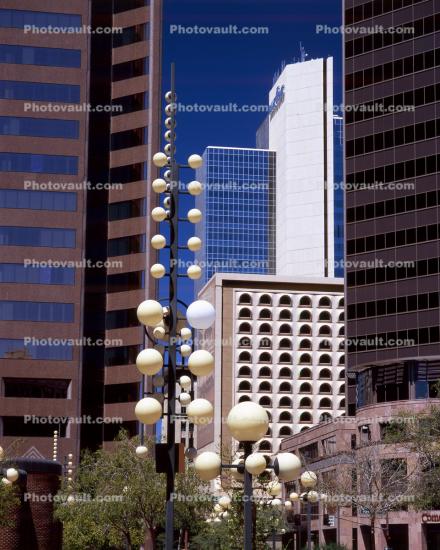 Round Balls Lighting, Highrise, Downtown Buildings