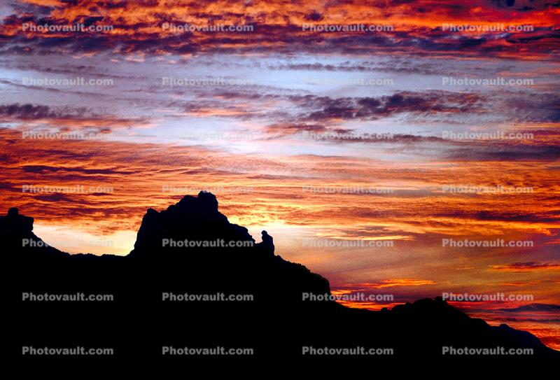Sunset and Clouds, Praying Monk at Camelback Mountain