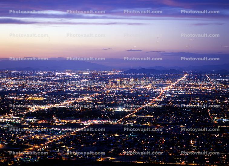 Nighttime, Cityscape, lights, night. urban sprawl, skyline, downtown, dusk, twilight