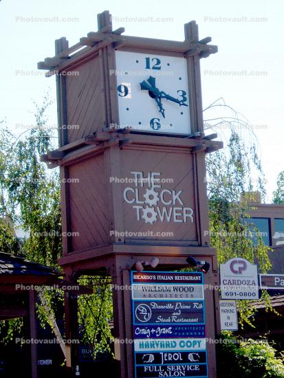 The Clock Tower Danville, landmark, outdoor clock, outside, exterior, 3 July 2005