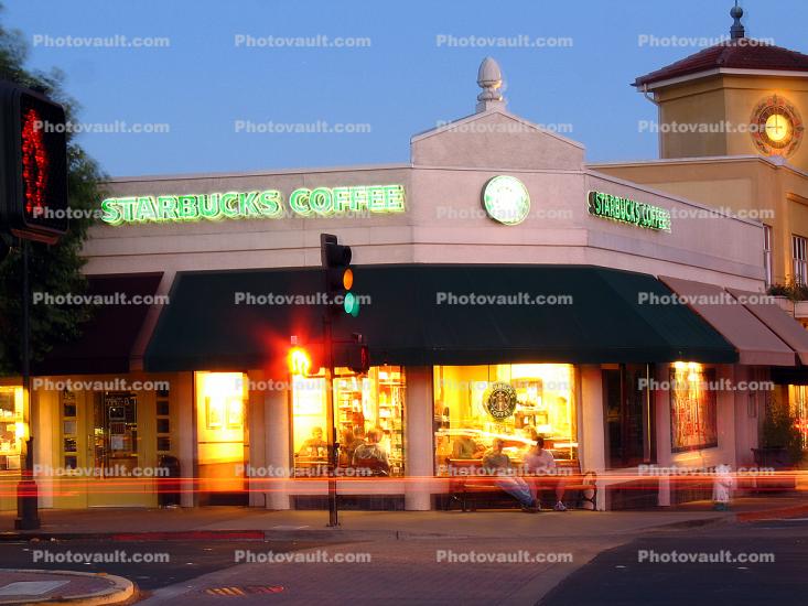 Starbucks, Downtown, Twilight, Dusk, Dawn, 11 July 2006