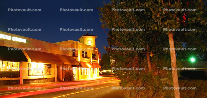 Starbuscks, Downtown Lafayette, Panorama, Twilight, Dusk, Dawn, 11 July 2006