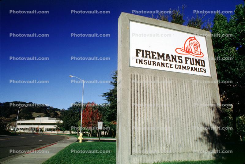 Fireman's Fund sign, signage, Police Headquarters, 2 November 1983