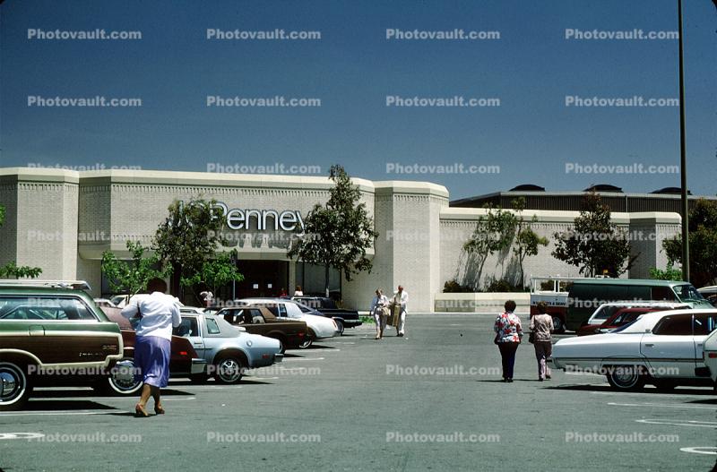 JC Penny at Foothill Shopping Center, Cars, mall, suburbia, suburban, buildings, 11 May 1984