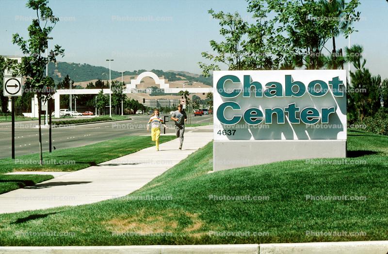 Chabot Center, Office Building, lawn, sidewalk, sign, signage, 27 August 1985