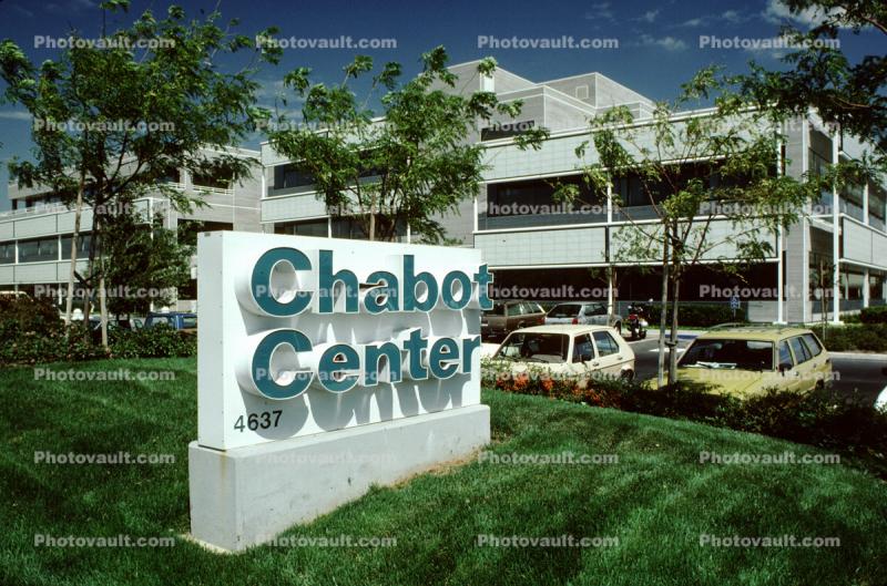 Chabot Center, office building, lawn, sign, signage, 5 September 1986