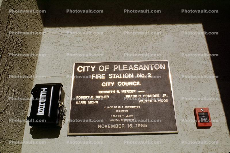 City of Pleasanton Fire Station No. 2, Alarm, 1986, 16 January 1986