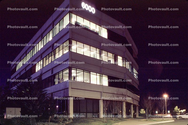 Office Building 6000, Hacienda Business Park, night, Nighttime, 21 January 1986