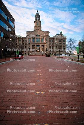 Tarrant County Courthouse, Clock Tower, Red Building, Fort Worth, landmark, 22 March 1993
