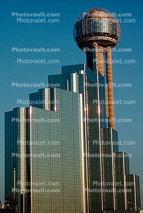 Reunion Tower, Downtown buildings, Observation Tower, Hyatt Regency Hotel, 23 March 1993