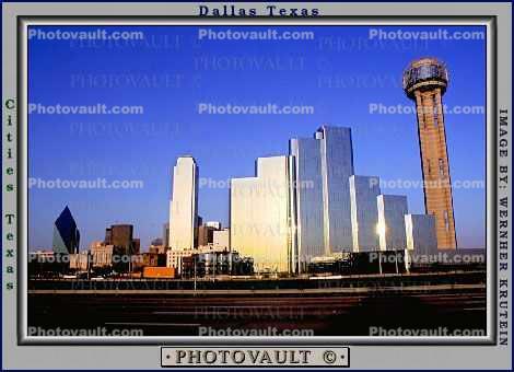 Reunion Tower, Downtown buildings, Observation Tower, glass skyscraper, 23 March 1993