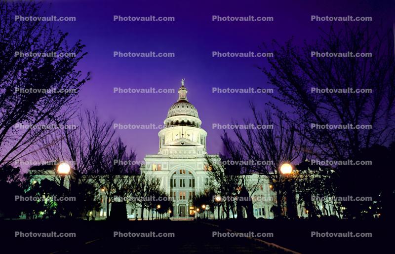 Texas State Capitol, Austin, Twilight, Dusk, Dawn, 24 March 1993