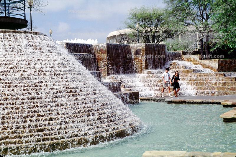 Water Fountain, aquatics, Park, cascade, stream, San Antonio, 25 March 1993