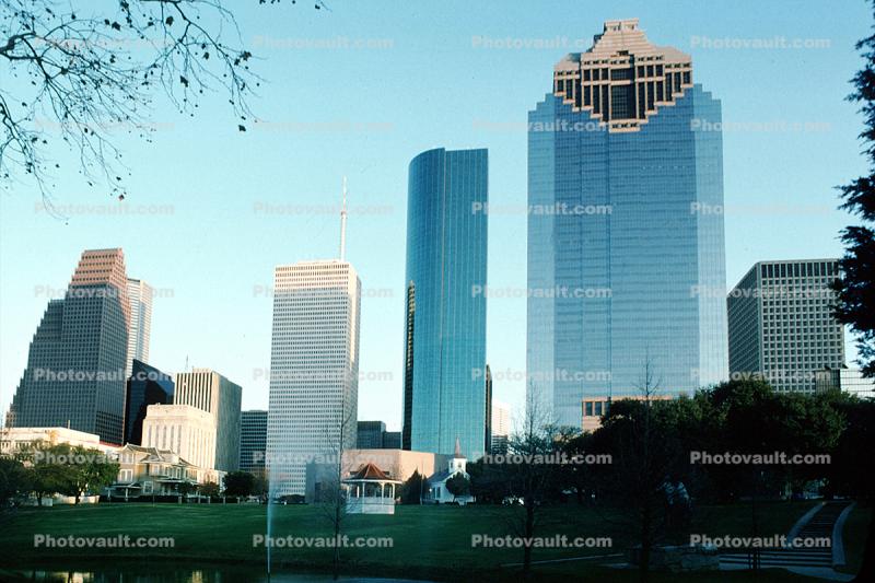 downtown, skyscraper, building, skyline, Cityscape, Houston, 1 January 1994