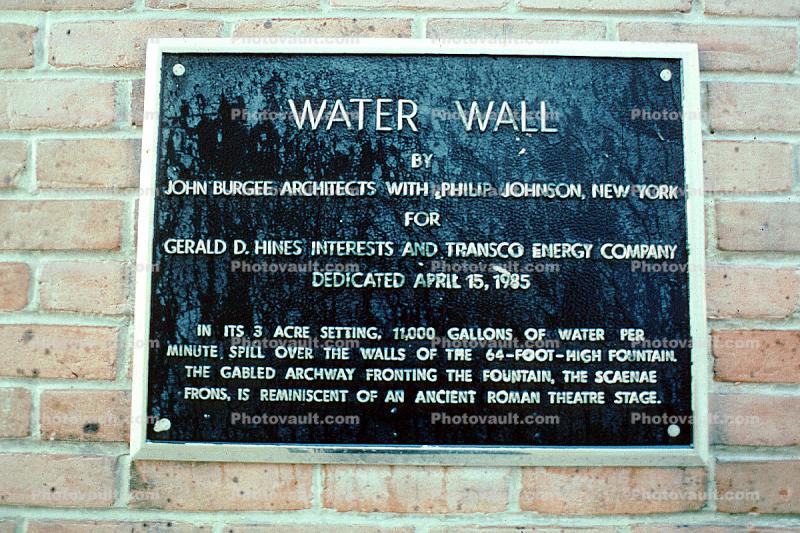 Water Wall, Houston, 3 January 1994