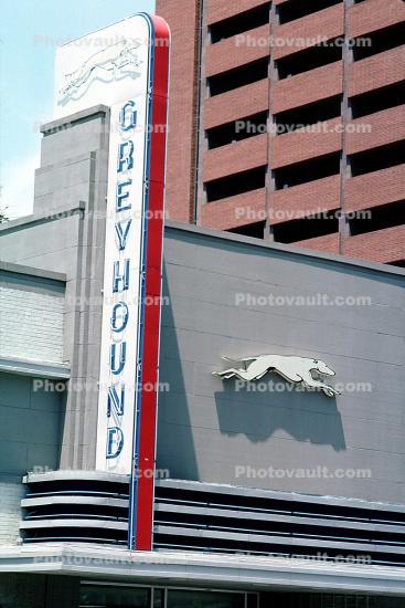 Art-deco, building, terminal, Greyhound Bus Station, Dallas, 22 May 1995