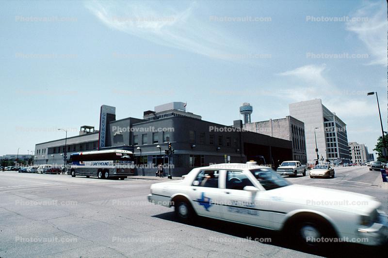 Greyhound Bus Station, Art-deco, building, terminal, Taxi Cab, Dallas, 22 May 1995