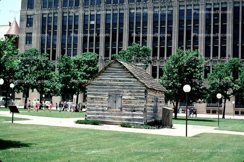 Log Cabin, Dallas County Post Office, first post office, landmark, building 1843, Dallas, 22 May 1995