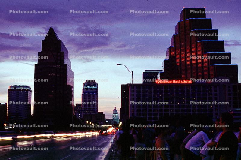 skyline, dusk, buildings, capitol building, streett, 4 July 1999