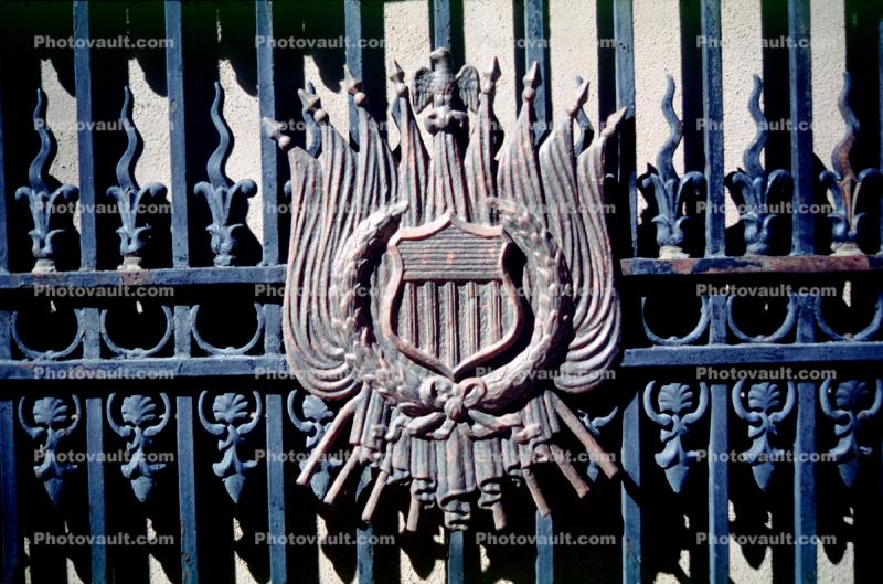 emblem, fence, October 1999